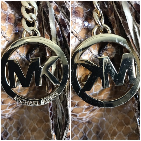 MICHAEL KORS Python Snake Brown Hobo Shoulder Handbag Purse - Picture 14 of 16